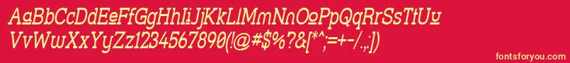 Strsluni Font – Yellow Fonts on Red Background