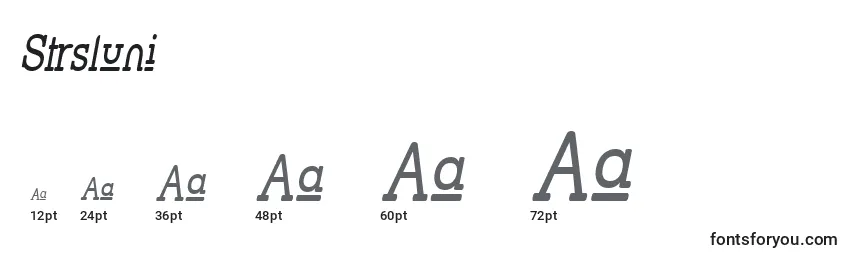 Размеры шрифта Strsluni