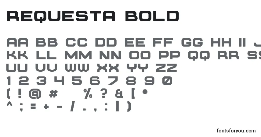 Schriftart Requesta bold – Alphabet, Zahlen, spezielle Symbole