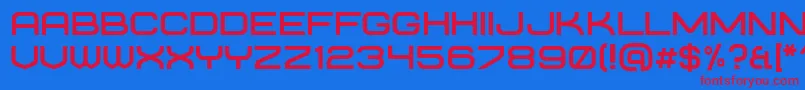 requesta regular Font – Red Fonts on Blue Background