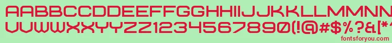 requesta regular-Schriftart – Rote Schriften auf grünem Hintergrund