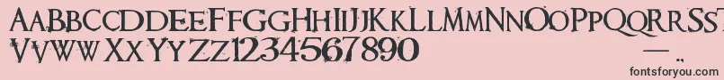 Requiem Font – Black Fonts on Pink Background