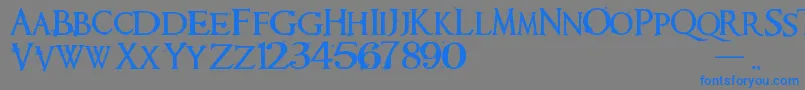 Requiem Font – Blue Fonts on Gray Background