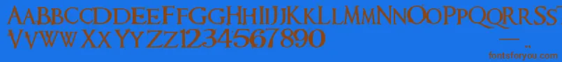 Requiem Font – Brown Fonts on Blue Background