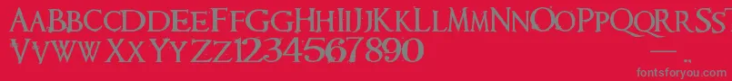 Requiem Font – Gray Fonts on Red Background