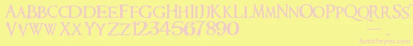 Requiem Font – Pink Fonts on Yellow Background