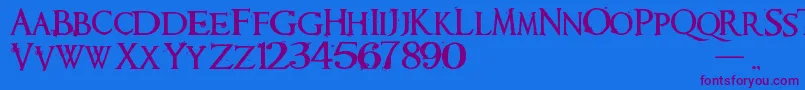 Requiem Font – Purple Fonts on Blue Background