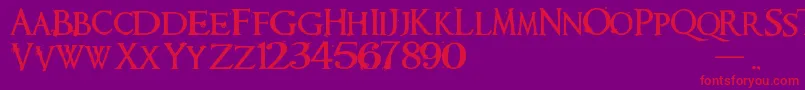 Requiem Font – Red Fonts on Purple Background