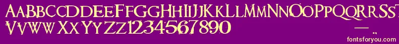 Requiem Font – Yellow Fonts on Purple Background