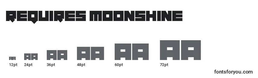 Größen der Schriftart Requires Moonshine