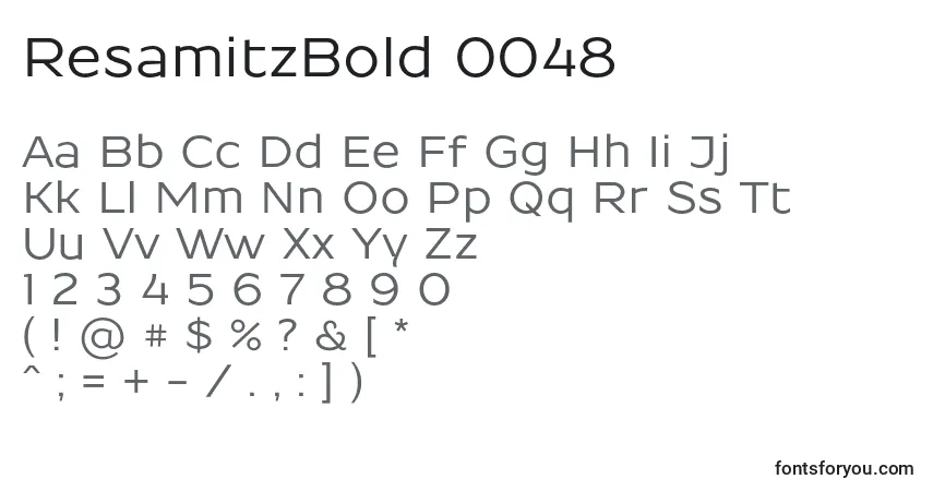 A fonte ResamitzBold 0048 – alfabeto, números, caracteres especiais