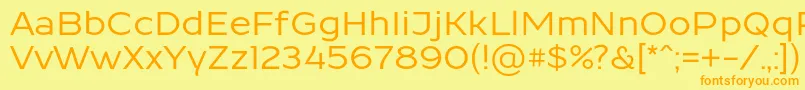 フォントResamitzBold 0048 – オレンジの文字が黄色の背景にあります。