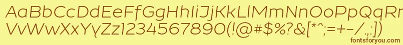 ResamitzItalic 0048 Font – Brown Fonts on Yellow Background