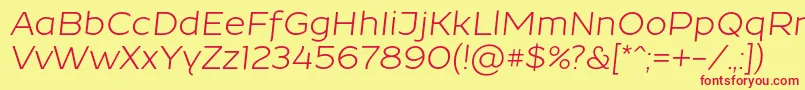 ResamitzItalic 0048 Font – Red Fonts on Yellow Background