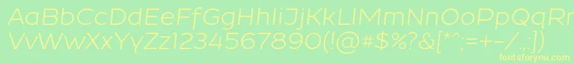 ResamitzItalic 0048 Font – Yellow Fonts on Green Background