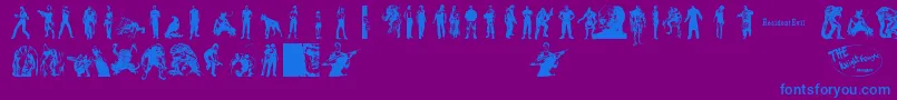 resi char font Font – Blue Fonts on Purple Background