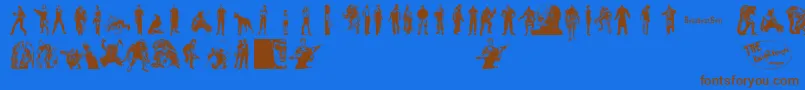 resi char font Font – Brown Fonts on Blue Background