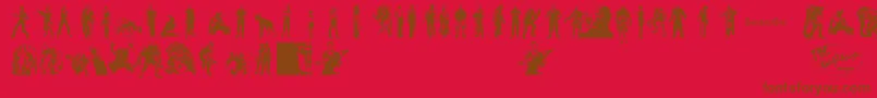 resi char font-Schriftart – Braune Schriften auf rotem Hintergrund