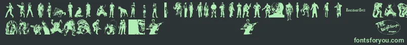 resi char font Font – Green Fonts on Black Background