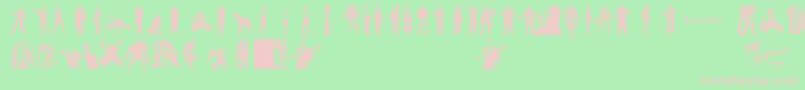 resi char font-fontti – vaaleanpunaiset fontit vihreällä taustalla