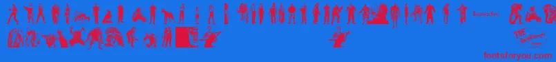 Police resi char font – polices rouges sur fond bleu