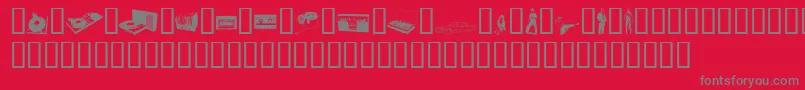 Czcionka FenotypeDingsPreview – szare czcionki na czerwonym tle