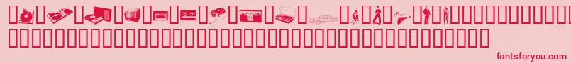 FenotypeDingsPreview Font – Red Fonts on Pink Background