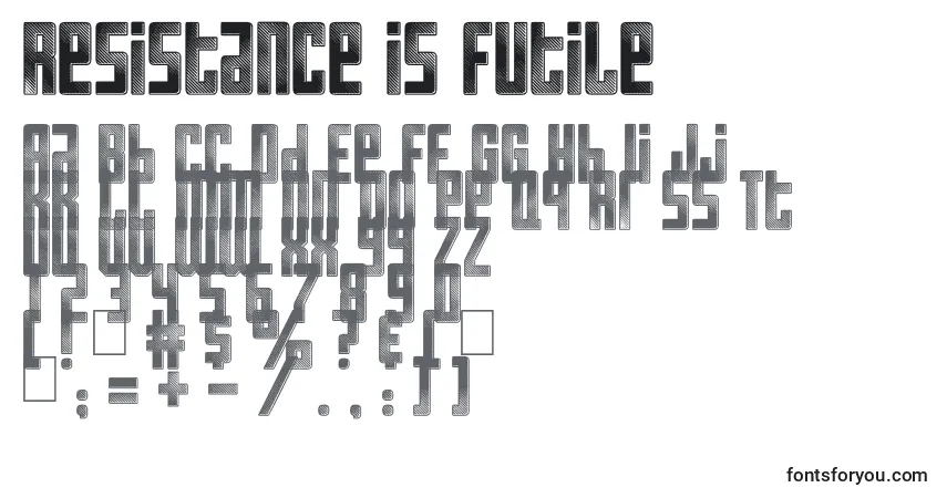 Resistance is Futile-fontti – aakkoset, numerot, erikoismerkit