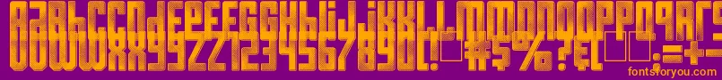 フォントResistance is Futile – 紫色の背景にオレンジのフォント