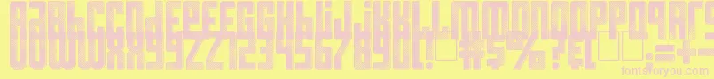 フォントResistance is Futile – ピンクのフォント、黄色の背景