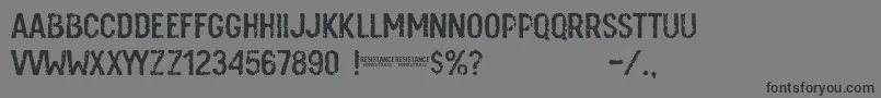 Resistance-Schriftart – Schwarze Schriften auf grauem Hintergrund