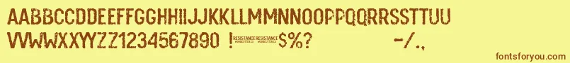 Resistance Font – Brown Fonts on Yellow Background