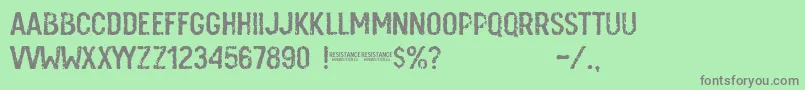 Resistance Font – Gray Fonts on Green Background