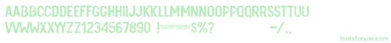 Resistance Font – Green Fonts on White Background