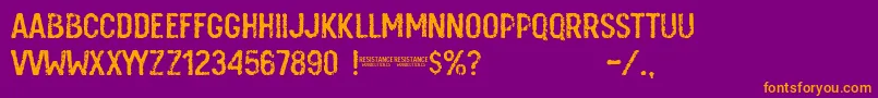 Resistance Font – Orange Fonts on Purple Background