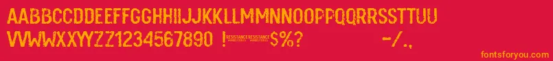 Resistance Font – Orange Fonts on Red Background