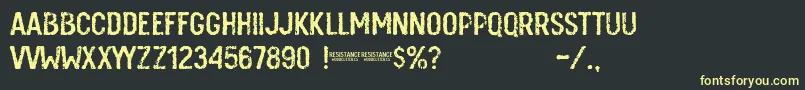 Resistance-Schriftart – Gelbe Schriften auf schwarzem Hintergrund