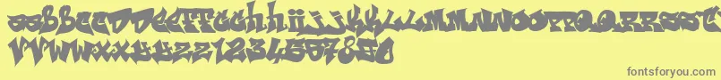 RESKAGRAF Font – Gray Fonts on Yellow Background