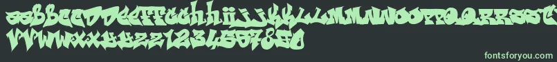 RESKAGRAF-fontti – vihreät fontit mustalla taustalla