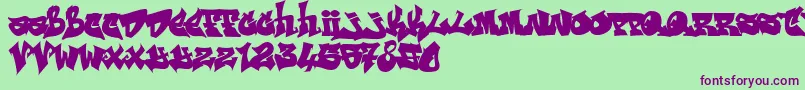 RESKAGRAF Font – Purple Fonts on Green Background