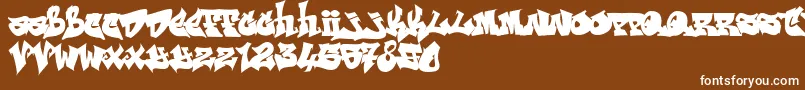 Шрифт RESKAGRAF – белые шрифты на коричневом фоне