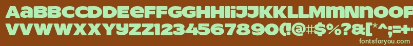 ResotYgPERSONALUSE-fontti – vihreät fontit ruskealla taustalla
