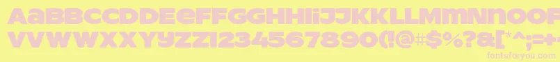 フォントResotYgPERSONALUSE – ピンクのフォント、黄色の背景