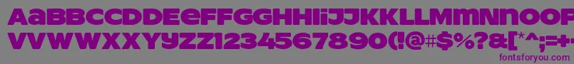 フォントResotYgPERSONALUSE – 紫色のフォント、灰色の背景