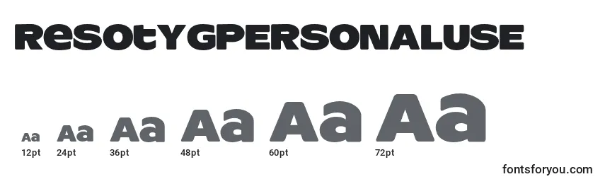 ResotYgPERSONALUSE Font Sizes