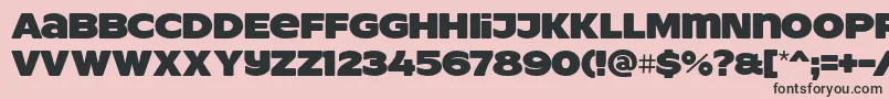 Fonte ResotYgPERSONALUSE – fontes pretas em um fundo rosa