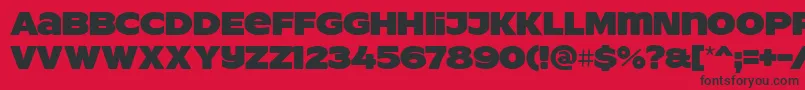 Шрифт ResotYgPERSONALUSE – чёрные шрифты на красном фоне