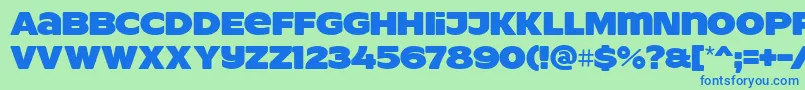 Fonte ResotYgPERSONALUSE – fontes azuis em um fundo verde