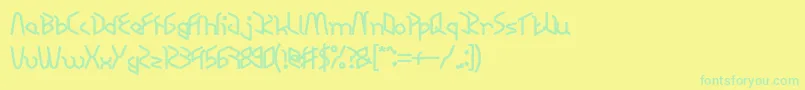フォントRESPECT BOLD – 黄色い背景に緑の文字