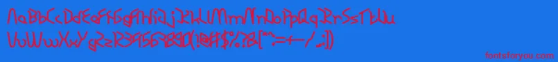 RESPECT BOLD-Schriftart – Rote Schriften auf blauem Hintergrund